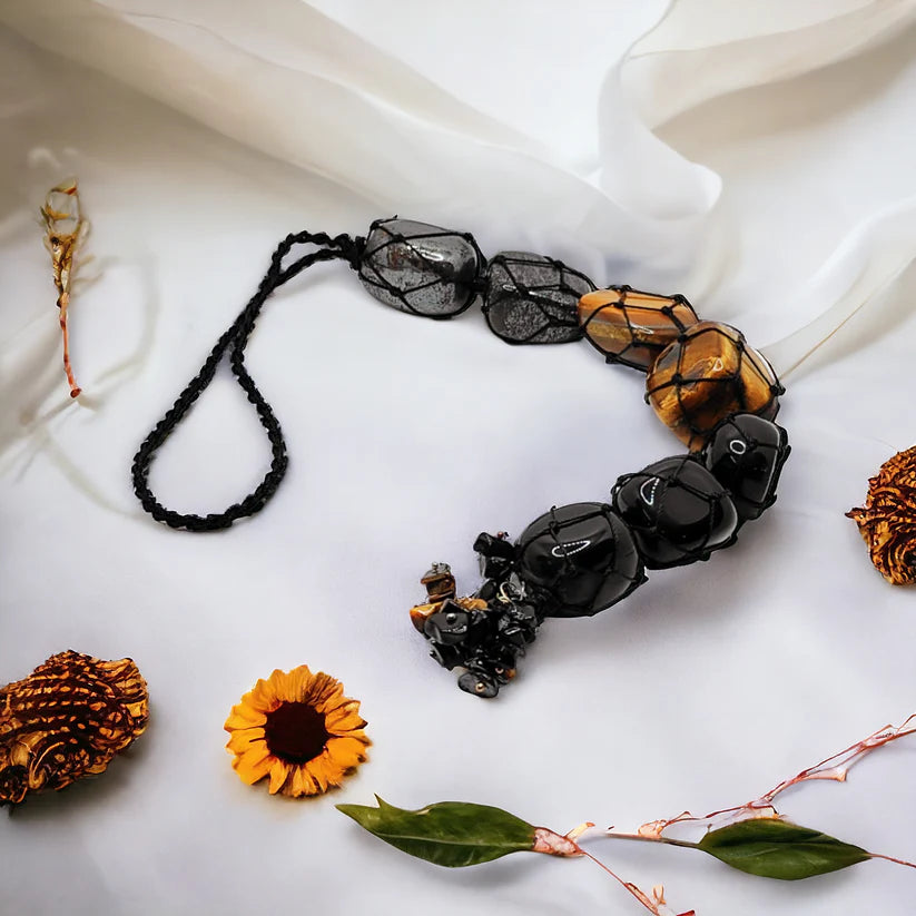 TRIPLE PROTECTION NATURAL CRYSTAL STONE WALL HANGING