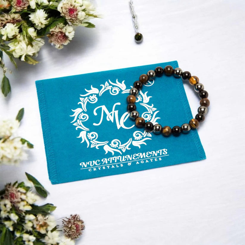 Triple Protection Crystal Bracelet | 8mm | Strength, Stability & Shielding